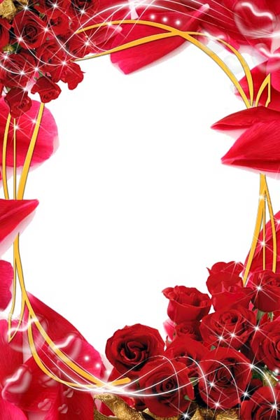 Скачать Романтическая PSD Рамка для Adobe Photoshop - Красные Розы бесплатно, фильм DVDrip мультфильм игру