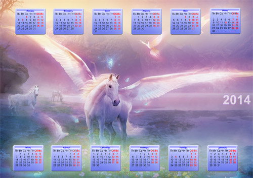 Скачать Настенный календарь - Волшебный пегас бесплатно, фильм DVDrip мультфильм игру