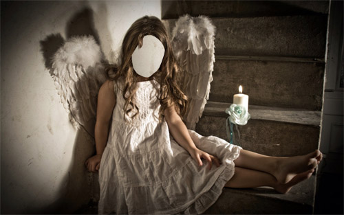 Скачать Шаблон для photoshop - Девочка в костюме ангела бесплатно, фильм DVDrip мультфильм игру
