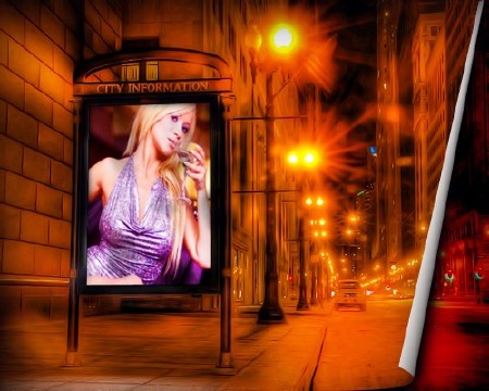 Скачать Фоторамка photoshop - На рекламном щите в центре города бесплатно, фильм DVDrip мультфильм игру