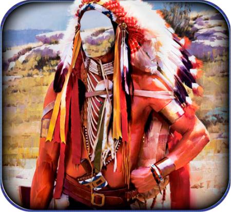 Скачать Мужской шаблон для фото - Вождь индейцев бесплатно, фильм DVDrip мультфильм игру