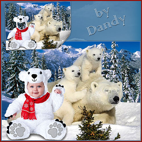Скачать Шаблон для мальчика - Белый медвежонок бесплатно, фильм DVDrip мультфильм игру