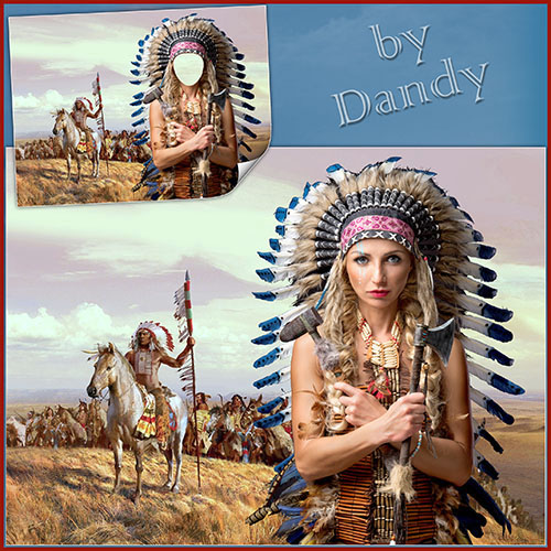 Скачать Шаблон для фотошопа - Девушка из племени апачей бесплатно, фильм DVDrip мультфильм игру